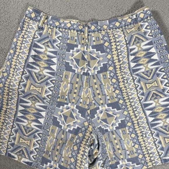 Vintage‎ Venice Blues Shorts Women’s Size 14 Aztec Pattern Blue Yellow White 90s - Picture 8 of 8